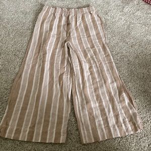 madewell linen blend wide leg crop